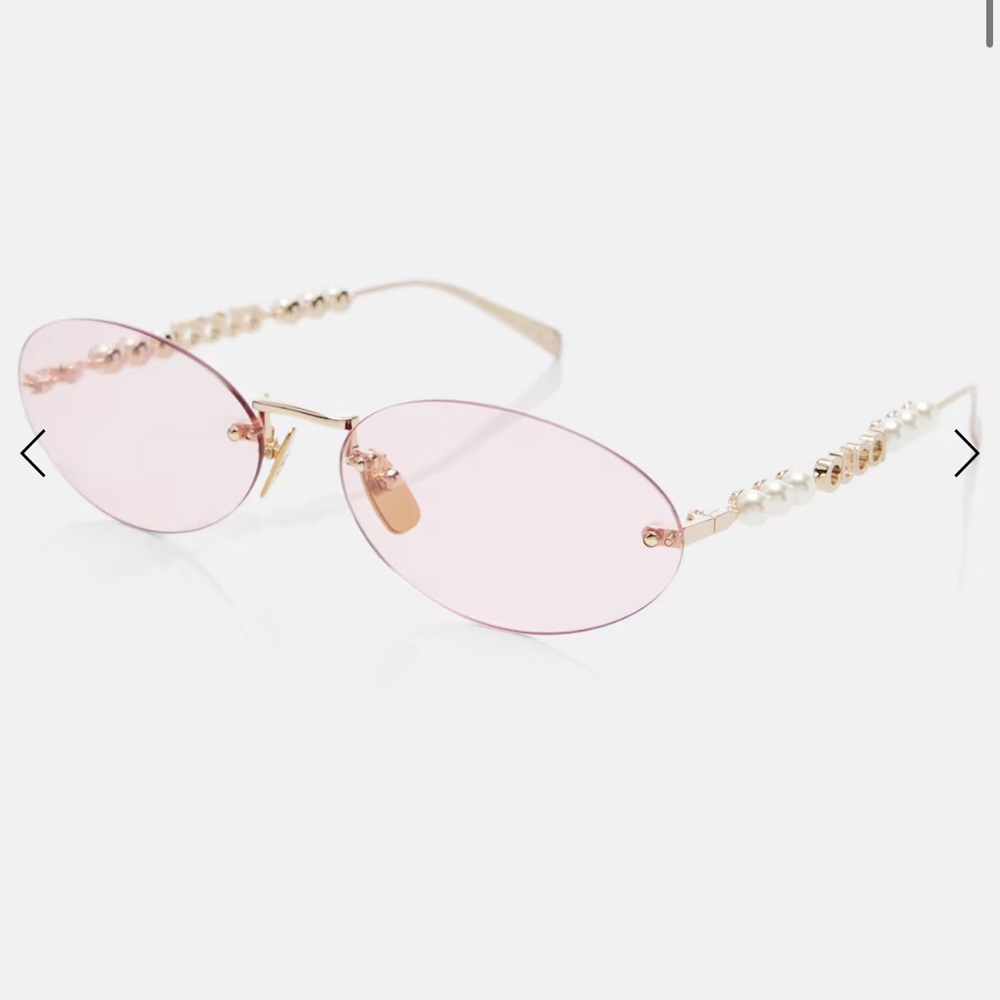 Authentic Gucci Pink and Gold Oval Sunglasses